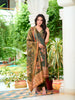 Hand Embroidered & Printed Pure Silk Kurta with pant & Printed Dupatta