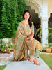 Hand Embroidered & Printed Pure Silk Kurta with pant & Printed Dupatta