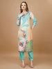 Embroidered & Floral Printed Kurta with Pant & Printed Dupatta Premium