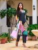 Embroidered & Floral Printed Kurta with Pant & Printed Dupatta