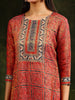 Hand embroidered & Pure Silk Jacquard kurta with Pant & pure Silk Dupatta