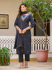 Sequined & zari Embroidered Kurta with pant &  Dupatta