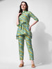 Chic Green Straight-Cut Chanderi Co-Ord Set