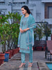 Embroidered Kurta with pant & Printed Organza dupatta