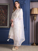 Cream Banarasi Jacquard Kurta Set with Intricate Embroidery