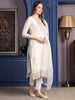 Cream Banarasi Jacquard Kurta Set with Intricate Embroidery