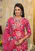 Applique Embroidered & Floral Printed Kurta with Pant & Printed Dupatta