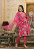 Applique Embroidered & Floral Printed Kurta with Pant & Printed Dupatta