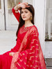 Hand Embroidered Rani Kurta with pant & Banarasi Jacquard Dupatta Premium