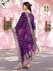 Hand Embroidered Purple Kurta with pant & Banarasi Jacquard Dupatta Premium