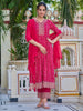 Nyra Cut Embroidered & Bandhani Printed kurta with Lace Embroidered Pant & Dupatta