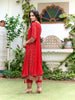 Nyra Cut Embroidered & Bandhani Printed kurta with Lace Embroidered Pant & Dupatta