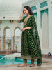 Nyra Cut Embroidered & Floral Printed kurta with pant & Foil Print Dupatta