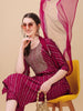 Leheriya Printed & Embroidered kurta with pant & dupatta set