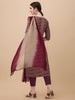 Elegant Maroon Printed Kurta with Pant & Dupatta Set by LYKCON – Ideal for Festivals & Casual Wear