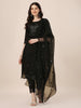 Festive Black Mirror Embroidered Chanderi Kurta with Matching Pant & Dupatta – LYKCON