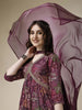 Festive Elegance: LYKCON Purple Alia Cut Embroidered Kurta with Pant & Dupatta Set