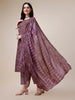 Elegant Purple Cotton Kurta with Matching Pant & Dupatta Set – LYKCON