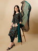 Elegant Navy Blue Pattern Printed Kurta Set with Pant & Dupatta – Perfect for All Occasions