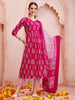 Festive Glamour: LYKCON Women’s Pink Angarakha-Style Anarkali Chanderi Kurta Set