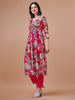 Alia Cut Floral Printed & Embroidered Rayon Kurta with Pant & dupatta