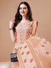 Printed & Lace Yoke Embroidered Kurta with Pant & Dupatta