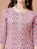 Ethnic Charm: LYKCON Women's Pink Cotton Kurta with Matching Pant & Dupatta