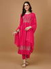 LYKCON Fuchsia Floral Embroidered Kurta Set: Perfect for Weddings & Festivals