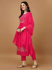 LYKCON Fuchsia Floral Embroidered Kurta Set: Perfect for Weddings & Festivals