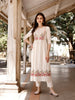 Nyra Cut Floral front Embroidered Kurta with pant & Organza Embroidered Dupatta Premium