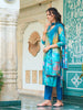 Hand Embroidered & Digital printed Muslin kurta with pant &  Printed Dupatta