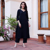 Classic Noir: Black Cotton Kurta Pant Set