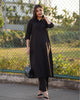 Chic Black Shirt Collar Kurta Pant Set – Elevate Your Elegance with Lykcon