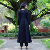 Elegant Black Cotton A-Line Kurta Set with Printed Dupatta – Empire Fit