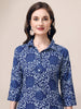 Elegant Blue Floral Printed Kurta with Cotton Pants