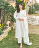 Ethereal White: Rayon Kurta Pant Dupatta Set with Lace Details – Lykcon