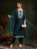 Hem & Yoke Embroidered Kurta with Pant & lace taping net Dupatta