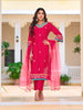 Embroidered Kurta with pant & Lace Dupatta