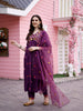 Hand Embroidered Alia Cut Kurta with Pants and Organza Dupatta