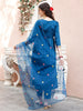 Hand Embroidered Alia Cut Kurta with Pants and Organza Dupatta