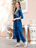 Hand Embroidered Alia Cut Kurta with Pants and Organza Dupatta