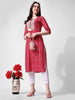 Pink Rayon Shibori Kurta with Elegant Neck Tie-Up