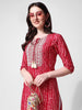 Pink Rayon Shibori Kurta with Elegant Neck Tie-Up