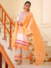 Embroidered &amp; Printed Viscose Kurta Suit Set – Radiant Orange Elegance