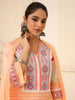 Embroidered &amp; Printed Viscose Kurta Suit Set – Radiant Orange Elegance