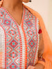 Embroidered &amp; Printed Viscose Kurta Suit Set – Radiant Orange Elegance