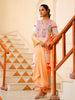 Embroidered &amp; Printed Viscose Kurta Suit Set – Radiant Orange Elegance