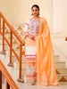 Embroidered &amp; Printed Viscose Kurta Suit Set – Radiant Orange Elegance