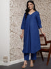Basic V-Neck Kurta Set with Pants
